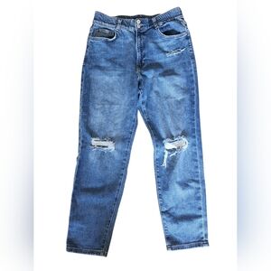 High-Rise Distressed Women’s Jeans in Blue